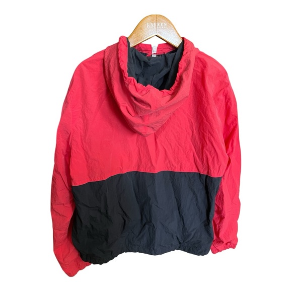 Abercrombie & Fitch Windbreaker Pink, Navy & White Quarter-Zip, Hooded Sz‎ M - Picture 3 of 8